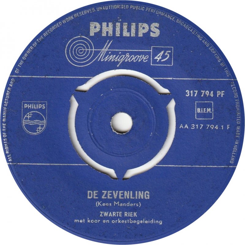 Zwarte Riek - Zevenling Vinyl Singles Vinyl Goed / Hoes Generic