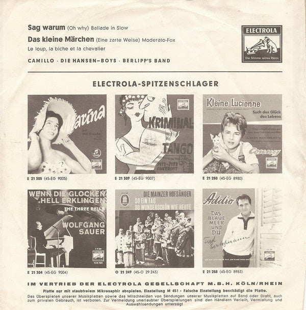 Camillo - Sag Warum 12007 08742 33046 Vinyl Singles VINYLSINGLES.NL