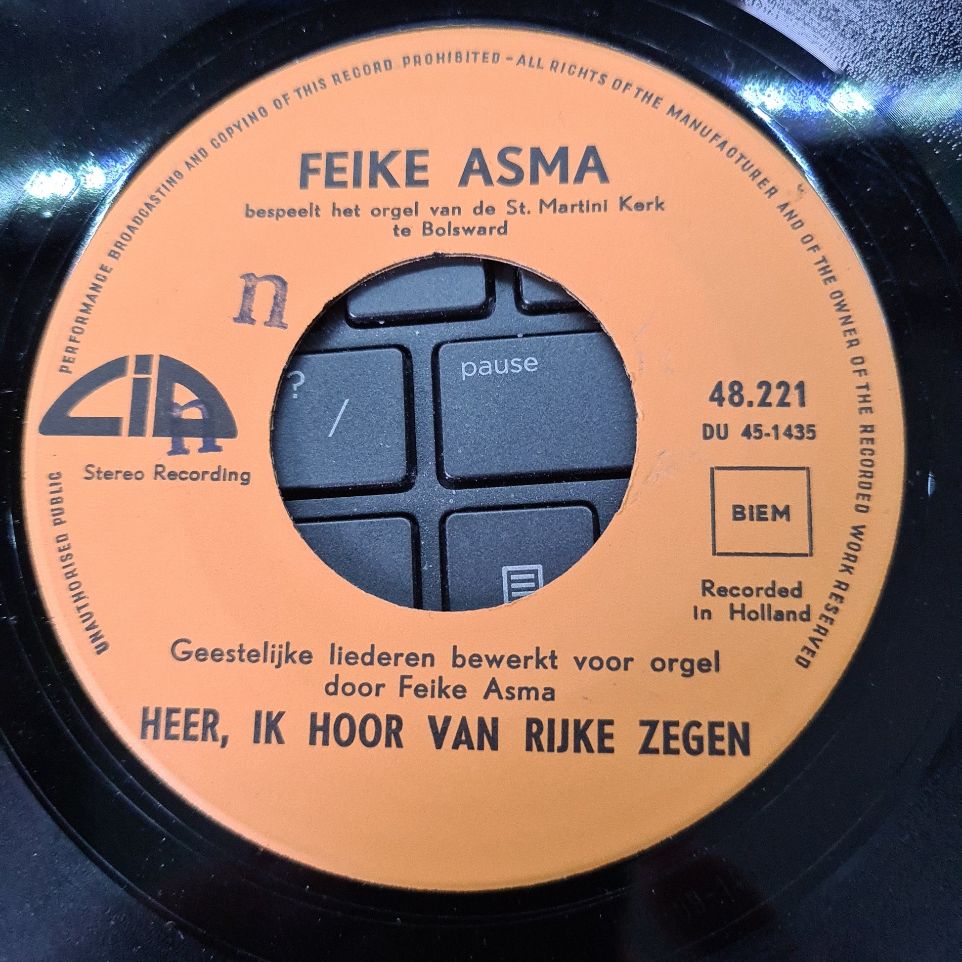 Feike Asma - Laat het loflied vrolijk rijzen 15747 Vinyl Singles VINYLSINGLES.NL