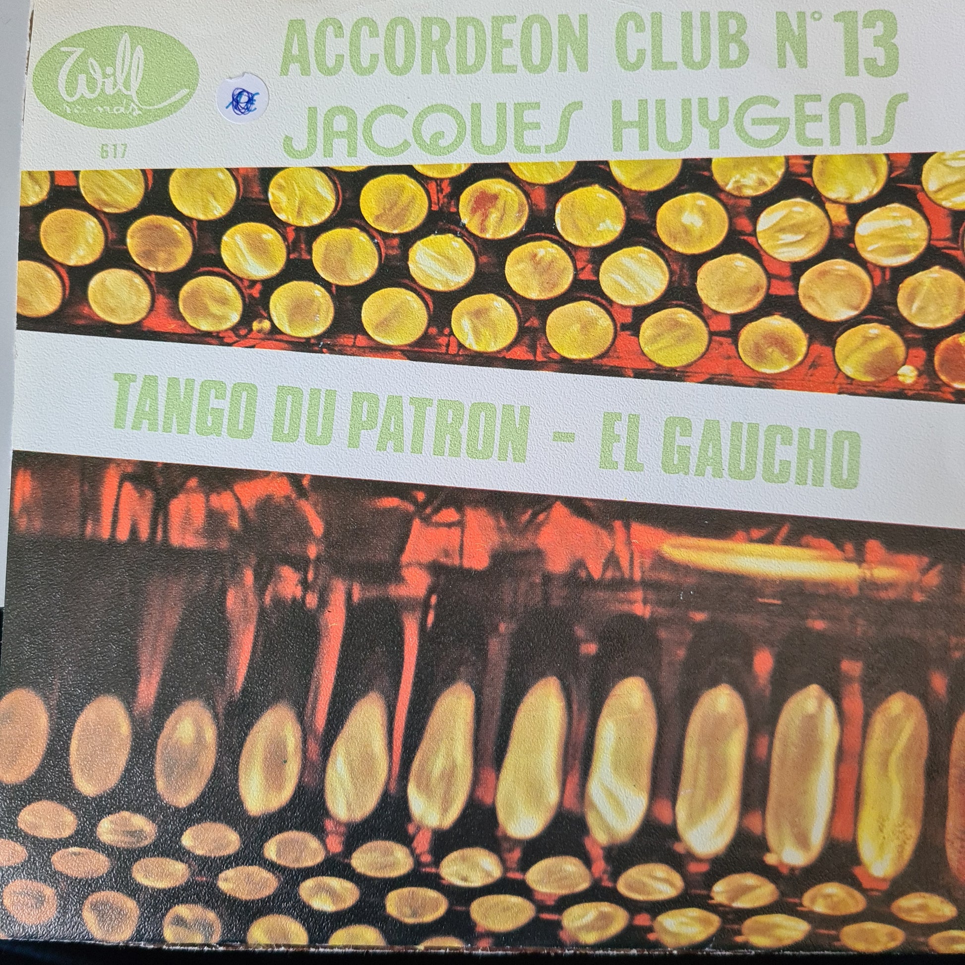 Jacques Huygens - Accordeon Club N ** Vinyl Singles Vinyl Very Good (VG) <br> Hoes Good Plus (G+)