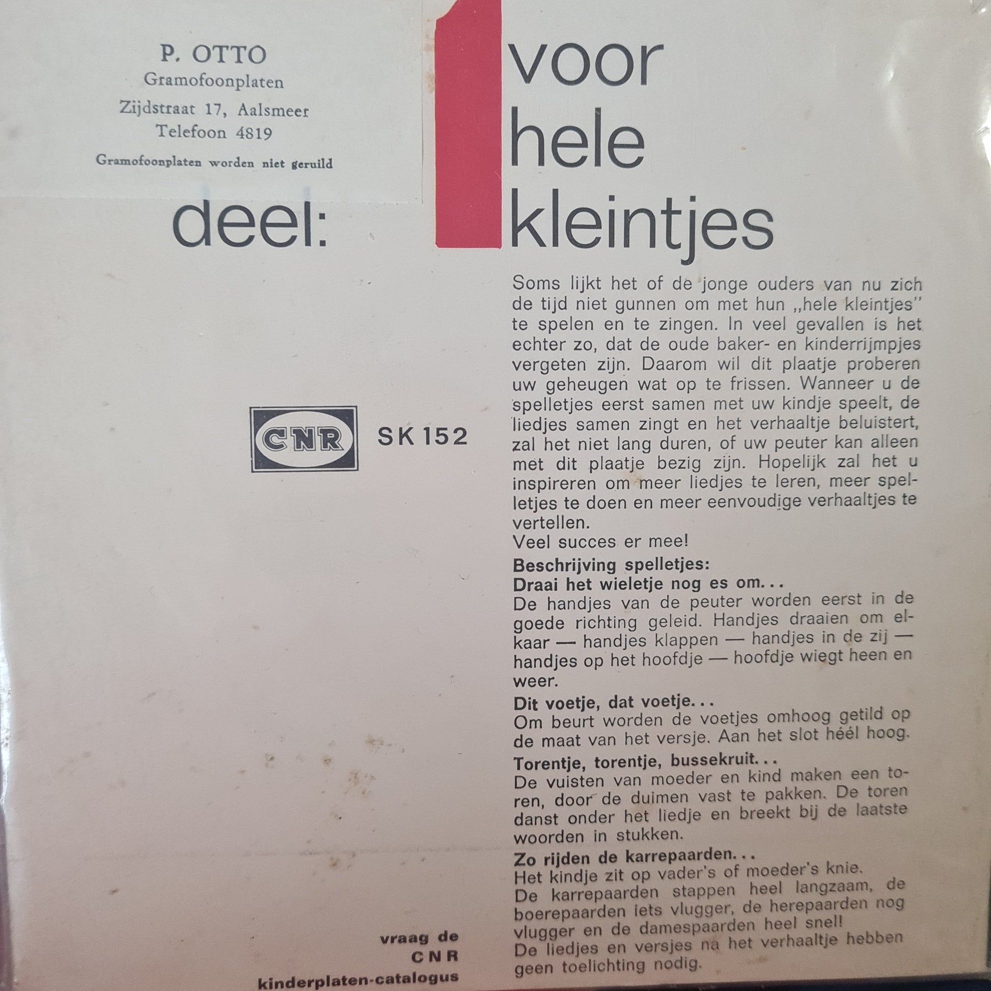 Various - Voor De Hele Kleintjes Deel 1 32326 Vinyl Singles VINYLSINGLES.NL