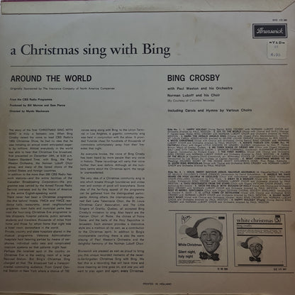 Bing Crosby , Norman Luboff Choir - A Christmas Sing With Bing - Around The World (LP) 49404 Vinyl LP VINYLSINGLES.NL