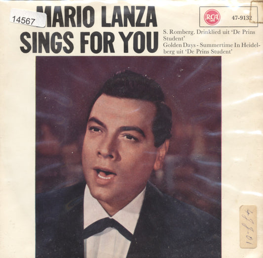 Mario Lanza - Sing For You Vinyl Singles Vinyl Very Good (VG) <br> Hoes Good Plus (G+)