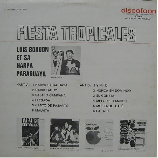 Luis Bordon Et Sa Harpa Paraguaya - Fiesta Tropicales (LP)