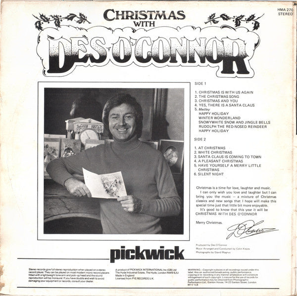 Des O'Connor - Christmas With Des O'Connor (LP) 40573 Vinyl LP Goede Staat