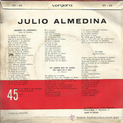 Julio Almedina - Brindis A El Cordobes (EP) 01758 Vinyl Singles EP VINYLSINGLES.NL