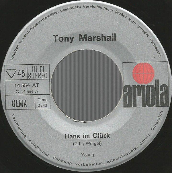 Tony Marshall - Hans Im Glück 22833 Vinyl Singles Goede Staat