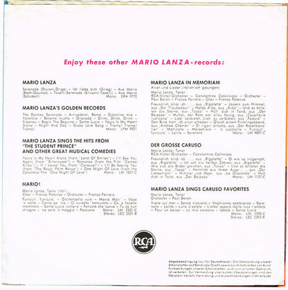 Mario Lanza - Ave Maria 04972 Vinyl Singles Vinyl (VG) <br> Hoes (G+)