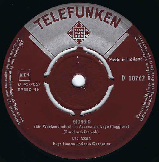 Lys Assia - Giorgio 05480 03944 Vinyl Singles Goede Staat