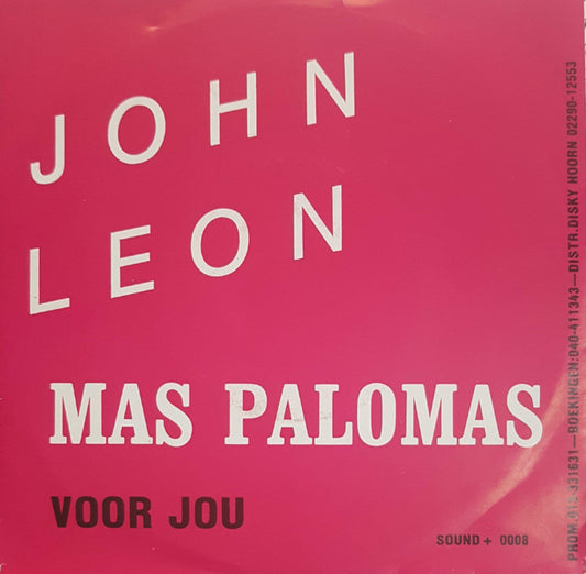 John Leon - Mas Palomas Vinyl Singles Vinyl Very Good (VG) <br> Hoes Good Plus (G+)