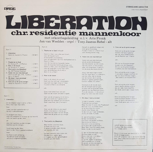 Chr. Residentie Mannenkoor - Liberation (LP)