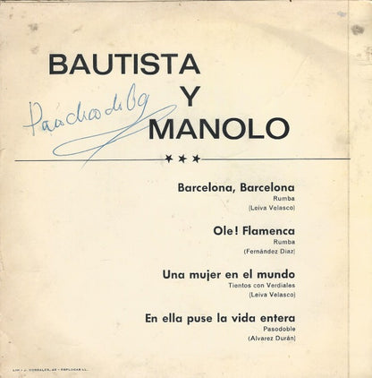 Bautista Y Manolo - Barcelona, Barcelona (EP) 10453 Vinyl Singles EP Goede Staat