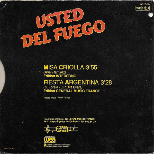 Usted Del Fuego - Misa Criolla 32021 Vinyl Singles VINYLSINGLES.NL