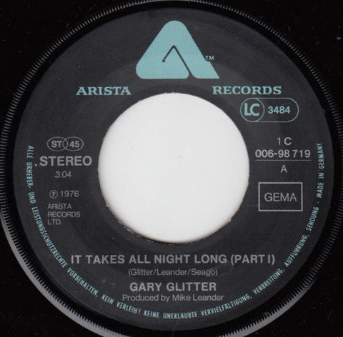 Gary Glitter - It Takes All Night Long Vinyl Singles VINYLSINGLES.NL