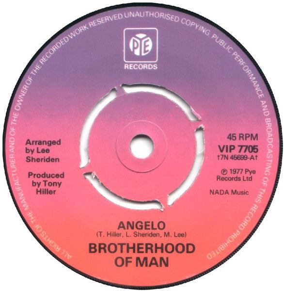 Brotherhood of Man - Angelo 05730 16333 30318 Vinyl Singles Goede Staat