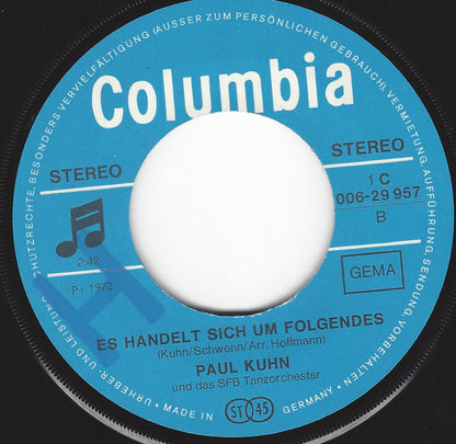 Paul Kuhn Und Das SFB Tanzorchester - Reich dem Glück den kleinen Finger 15314 Vinyl Singles VINYLSINGLES.NL