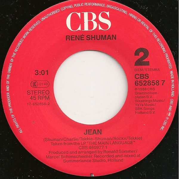 René Shuman - Cause You're Not Here 29091 18518 Vinyl Singles VINYLSINGLES.NL