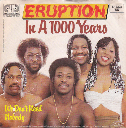 Eruption - In A Years Vinyl Singles Vinyl Very Good (VG) <br> Hoes Good Plus (G+)
