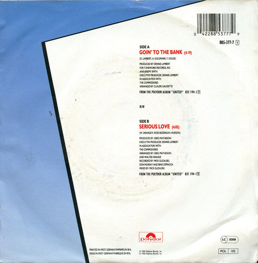 Commodores - Goin' To The Bank Vinyl Singles Media: VG+ / Sleeve: G+ "VINYLSINGLES.NL"