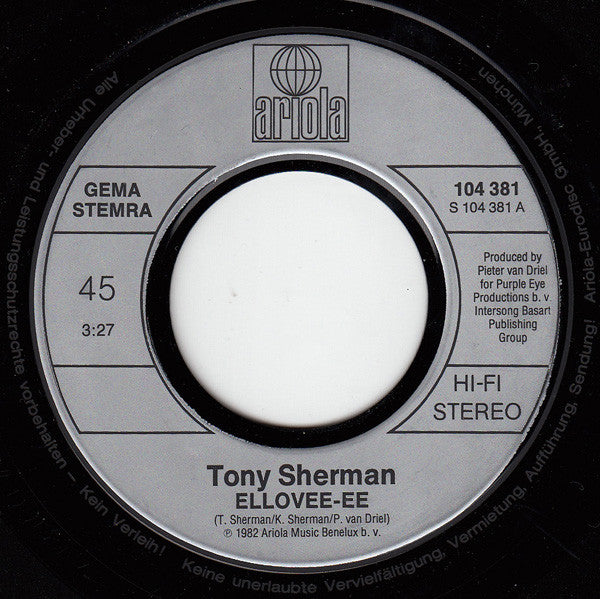 Tony Sherman - Ellovee-ee 03914 Vinyl Singles Goede Staat