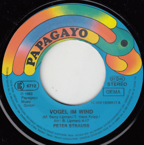 Peter Strauss - Vogel Im Wind 23535 Vinyl Singles Goede Staat