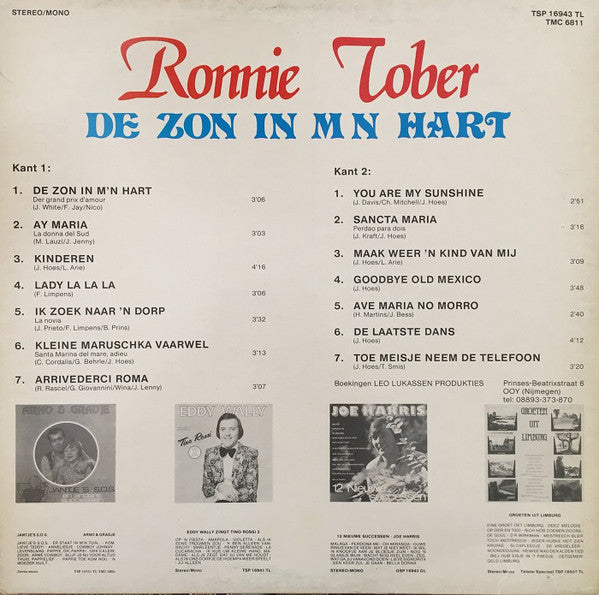 Ronnie Tober - De Zon In M'n Hart (LP) Vinyl LP VINYLSINGLES.NL
