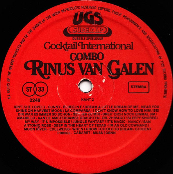 Rinus Van Galen Combo - Cocktail International (LP) 40759 Vinyl LP VINYLSINGLES.NL