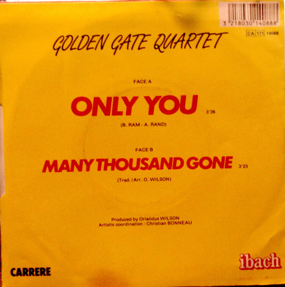 Golden Gate Quartet - Only you Vinyl Singles Vinyl Very Good (VG) <br> Hoes Good Plus (G+)