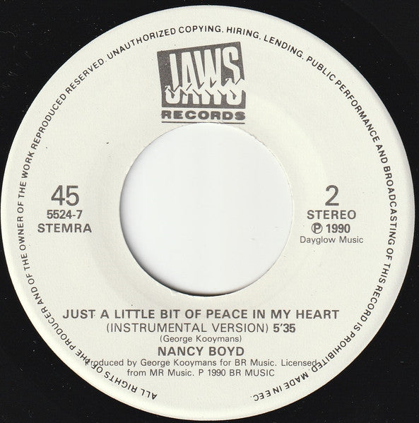 Nancy Boyd - Just A Little Bit Of Peace In My Heart 17508 Vinyl Singles VINYLSINGLES.NL