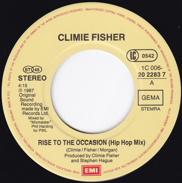 Climie Fisher - Rise To The Occasion Vinyl Singles VINYLSINGLES.NL