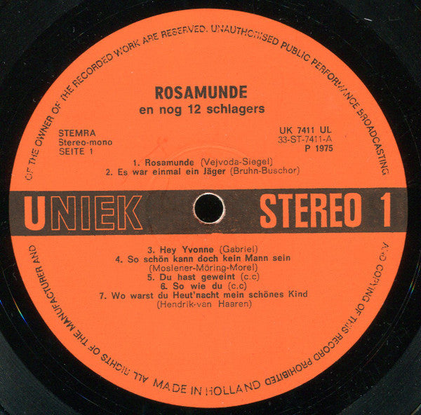 Unknown Artist - Rosamunde En Nog 12 Schlagers (LP) 49095 Vinyl LP VINYLSINGLES.NL