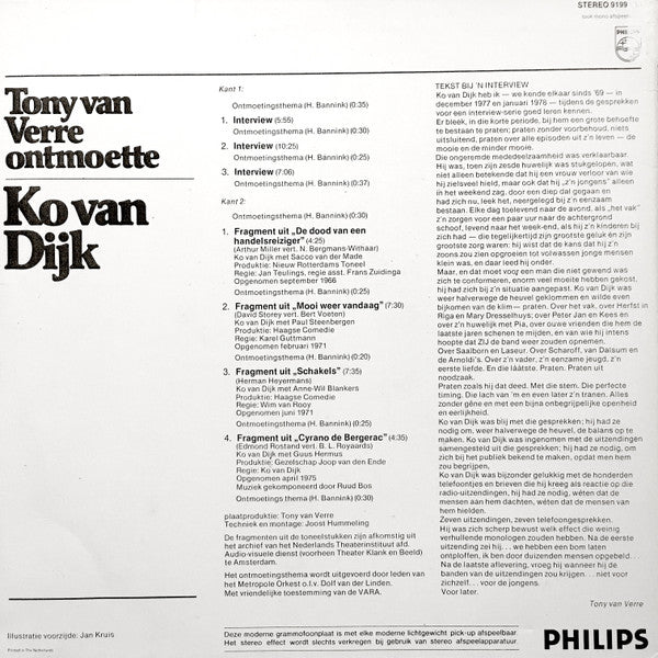 Tony van Verre Ontmoette Ko van Dijk - Tony van Verre Ontmoette Ko van Dijk (LP) 48301 Vinyl LP VINYLSINGLES.NL