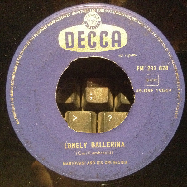 Mantovani And His Orchestra - Lonely Ballerina 09152 Vinyl Singles Goede Staat