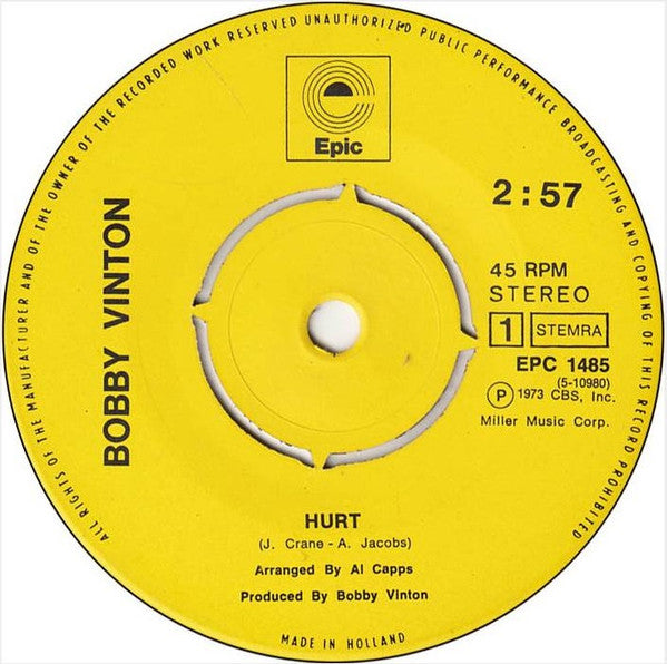 Bobby Vinton - Hurt 31071 Vinyl Singles Goede Staat