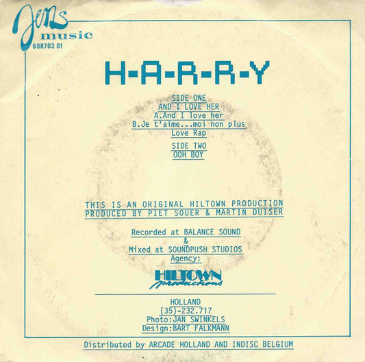 H.A.R.R.Y. - And I Love Her / Je T'Aime... Moi Non Plus / Love Rap