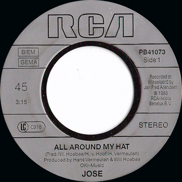José - All Around My Hat Vinyl Singles Vinyl Very Good (VG) <br> Hoes Good Plus (G+)