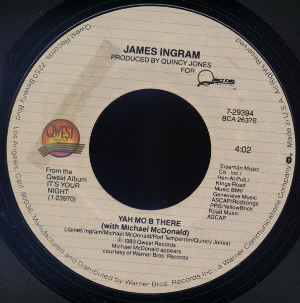 James Ingram With Michael McDonald - Yah Mo B There Vinyl Singles VINYLSINGLES.NL