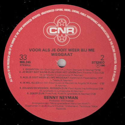 Benny Neyman - Voor Als Je Ooit Weer Bij Me Weggaat (LP) 49002 Vinyl LP Goede Staat