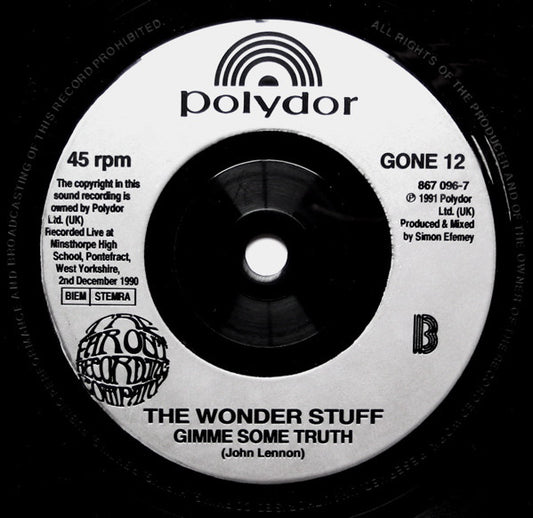 Wonder Stuff - Caught In My Shadow Vinyl Singles Vinyl Zeer Goed / Hoesje Goed "VINYLSINGLES.NL"