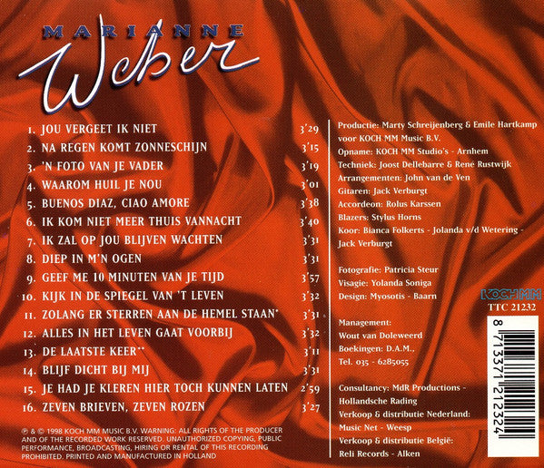 Marianne Weber - Jou Vergeet Ik Niet (CD) Compact Disc VINYLSINGLES.NL
