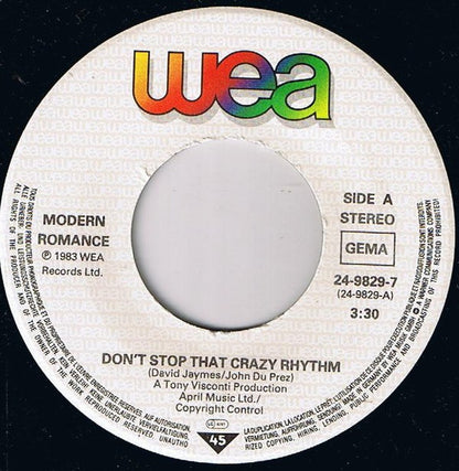 Modern Romance - Don't Stop That Crazy Rhythm 18143 Vinyl Singles Goede Staat