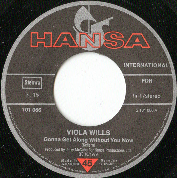 Viola Wills - Gonna Get Along Without You Now 08351 35841 Vinyl Singles Goede Staat