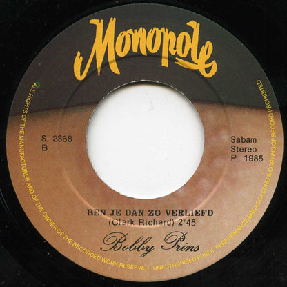 Bobby Prins - Aan de Meisjes Die Eenzaam Zijn 15173 Vinyl Singles VINYLSINGLES.NL