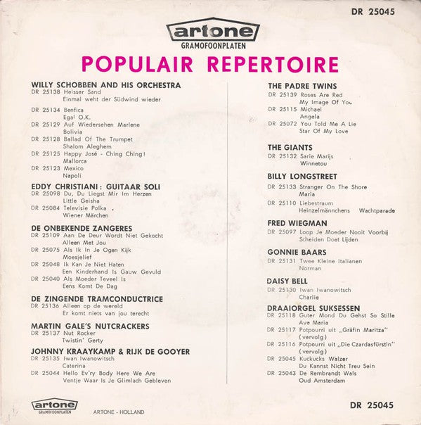 Draaiorgel "De Duif" / Draaiorgel "De Zeventiger" - Du Kannst Nicht Treu Sein Vinyl Singles Vinyl Very Good (VG) <br> Hoes Good Plus (G+)