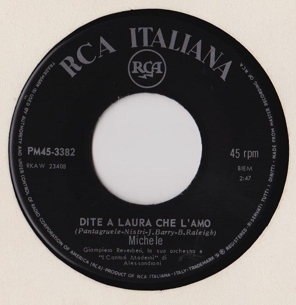 Michele - Dite A Laura Che L'Amo Vinyl Singles VINYLSINGLES.NL
