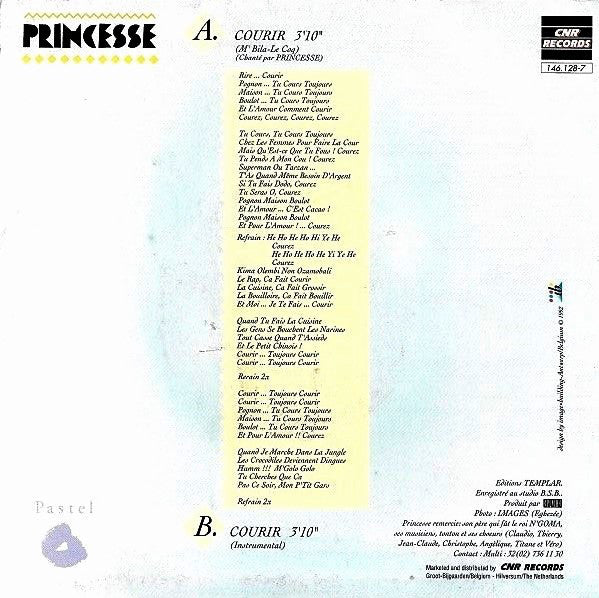 Princesse - Courir Vinyl Singles Vinyl Very Good (VG) <br> Hoes Good Plus (G+)