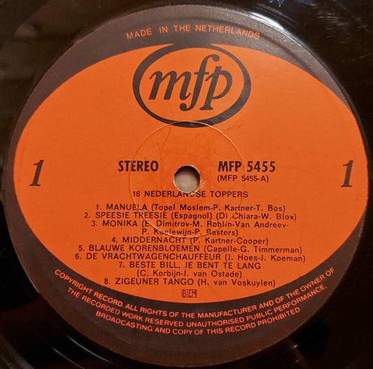 Various - ** Nederlandse Toppers (LP) Vinyl LP Vinyl Zeer Goed / Hoesje Goed "VINYLSINGLES.NL"