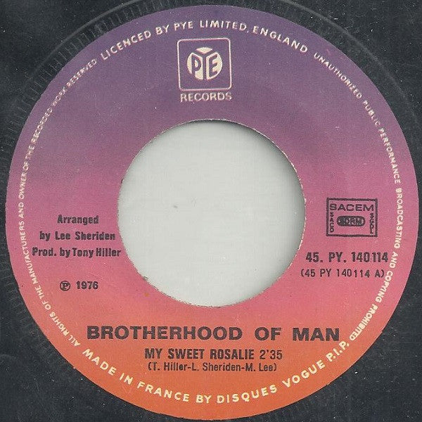 Brotherhood Of Man - My Sweet Rosalie 30248 Vinyl Singles Goede Staat