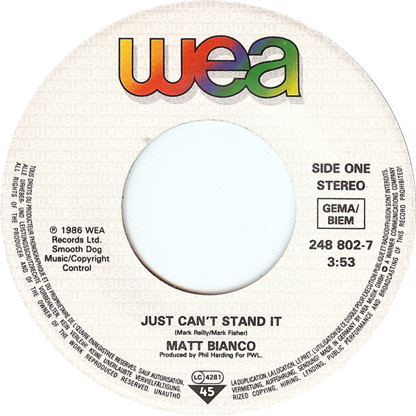 Matt Bianco - Just Can't Stand It 03510 17523 Vinyl Singles VINYLSINGLES.NL