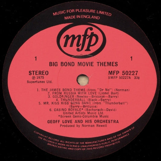 Geoff Love & His Orchestra - Big Bond Movie Themes (LP)